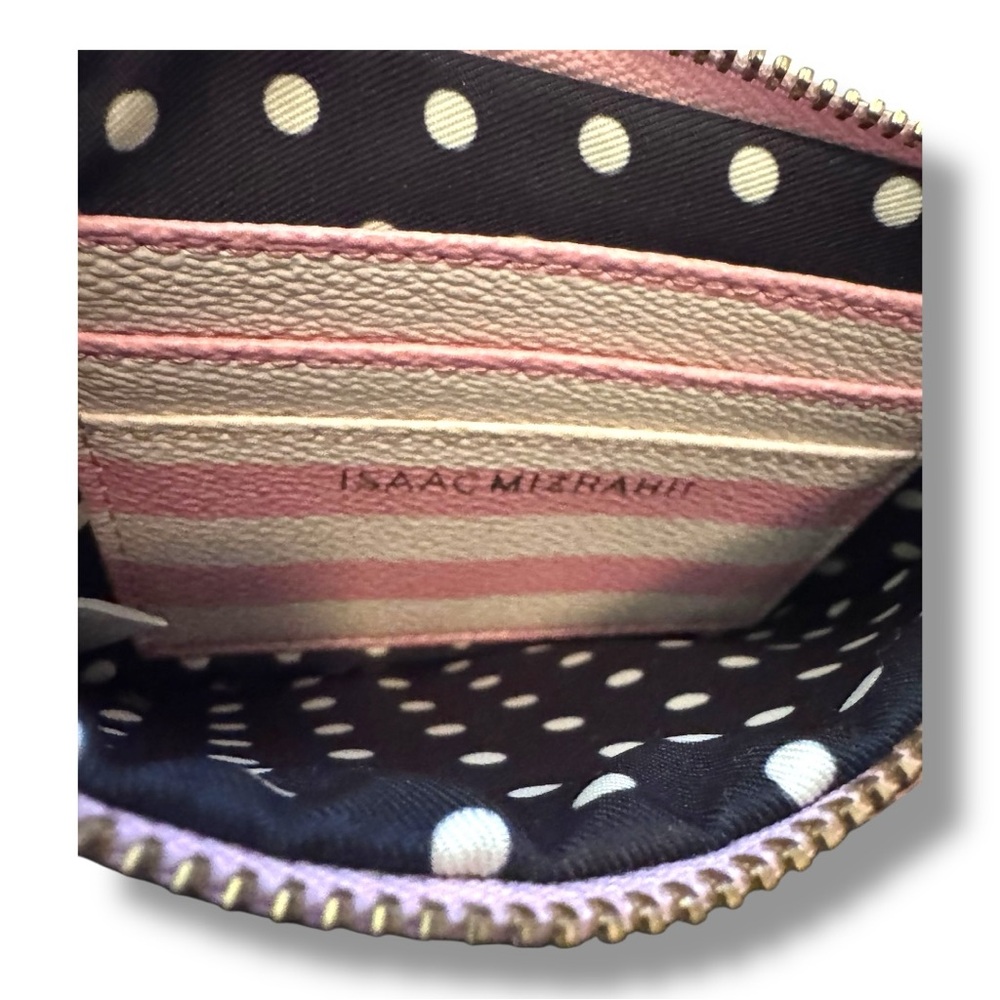 Isaac Mizrahi Striped Pink and White Clutch with Card Slots - Picture 3 of 3